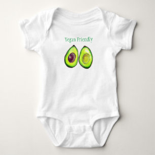 Avocado Kids Text Vegan Food Healthy Fruit Baby Strampler