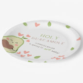 Avocado Kinderdusche, Baby Girl, Niedlicher Avocad Pappteller (Schrägansicht)