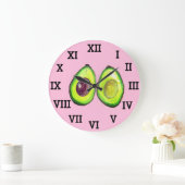 Avocado Küche Gemüse gesunde Wasserfarben Lebensmi Große Wanduhr (Zuhause)