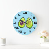 Avocado Küche Gemüse gesunde Wasserfarben Lebensmi Große Wanduhr (Zuhause)