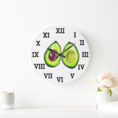 Avocado Küche Gemüse gesunde Wasserfarben Lebensmi Große Wanduhr (Zuhause)