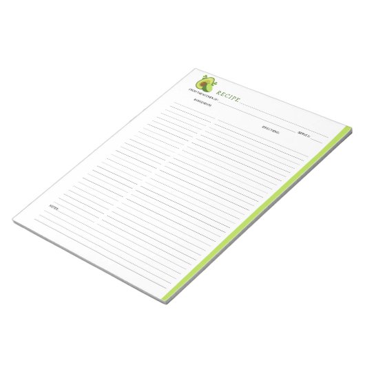 Avocado Kulinarisches Rezept Notepad Notizblock (angewinkelt)