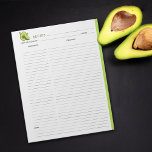 Avocado Kulinarisches Rezept Notepad Notizblock<br><div class="desc">Ein einfaches Notizblock mit Avocado für die Organisation von Rezepten.</div>