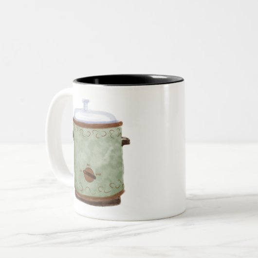 Avocado Langsamer Cooker-Tasse Zweifarbige Tasse (Vorderseite Links)