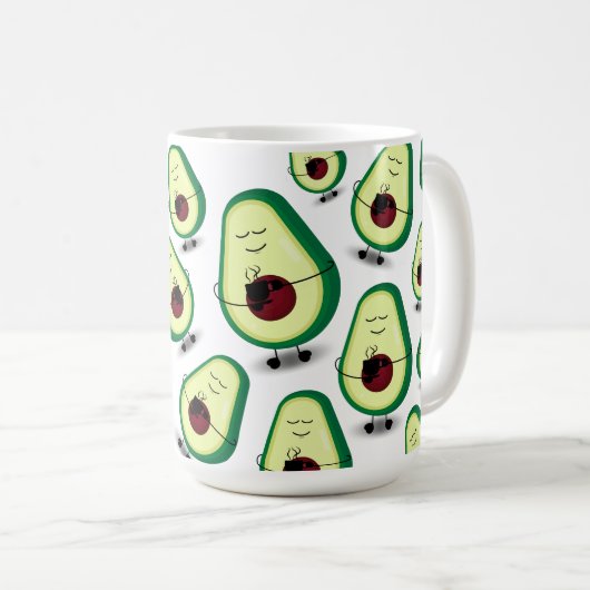 Avocado-Liebe-Kaffee-Tasse Kaffeetasse (VorderseiteRechts)