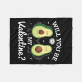 Avocado Liebe Love Valentine Fleecedecke (Vorderseite (Horizontal))