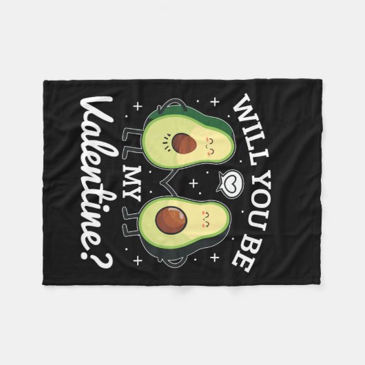 Avocado Liebe Love Valentine Fleecedecke (Vorderseite (Horizontal))