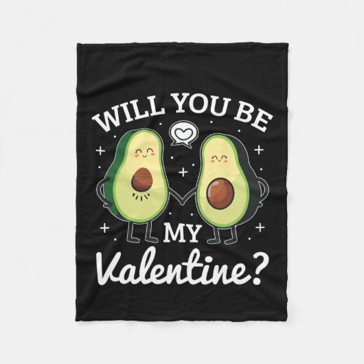 Avocado Liebe Love Valentine Fleecedecke (Vorderseite)
