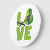 Avocado Liebe Nahrung Vegan Vegetarisch Gesund Große Wanduhr (Winkel)