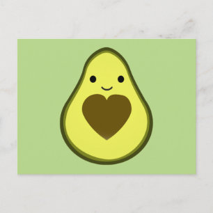 Avocado Liebe Niedlich Avocado mit Herzstück Pit Feiertagspostkarte