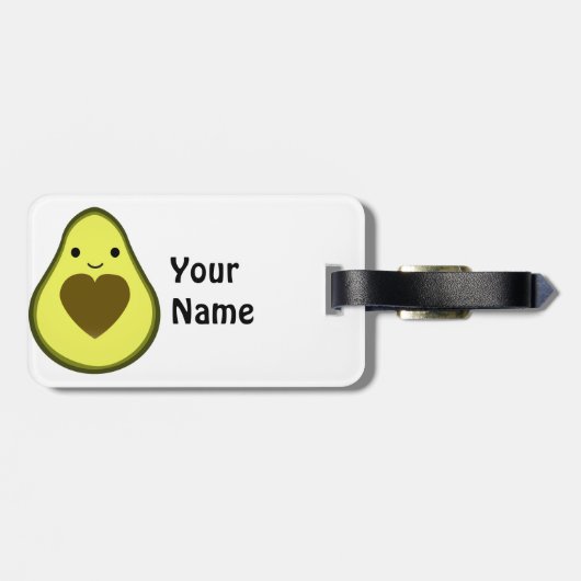 Avocado Liebe Niedlich Avocado mit Herzstück Pit Gepäckanhänger (Rückseite horizontal)