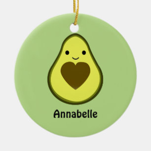 Avocado Liebe Niedlich Avocado mit Herzstück Pit Keramik Ornament