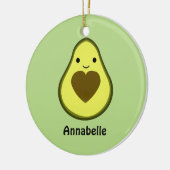 Avocado Liebe Niedlich Avocado mit Herzstück Pit Keramik Ornament (Links)