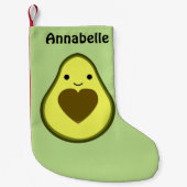 Avocado Liebe Niedlich Avocado mit Herzstück Pit Kleiner Weihnachtsstrumpf (Vorderseite)