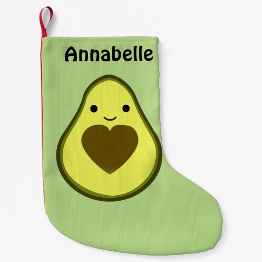 Avocado Liebe Niedlich Avocado mit Herzstück Pit Kleiner Weihnachtsstrumpf (Vorderseite)