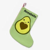 Avocado Liebe Niedlich Avocado mit Herzstück Pit Kleiner Weihnachtsstrumpf (Vorderansicht (hängend))