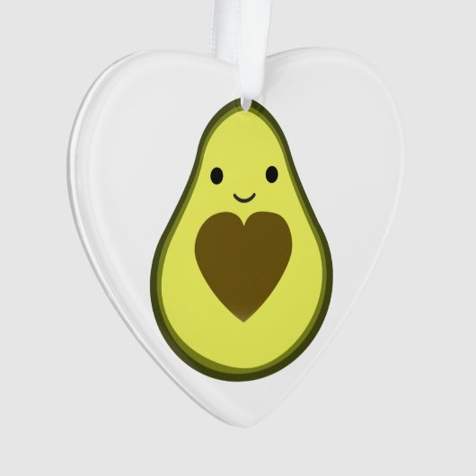 Avocado Liebe Niedlich Avocado mit Herzstück Pit Ornament (Vorderseite)
