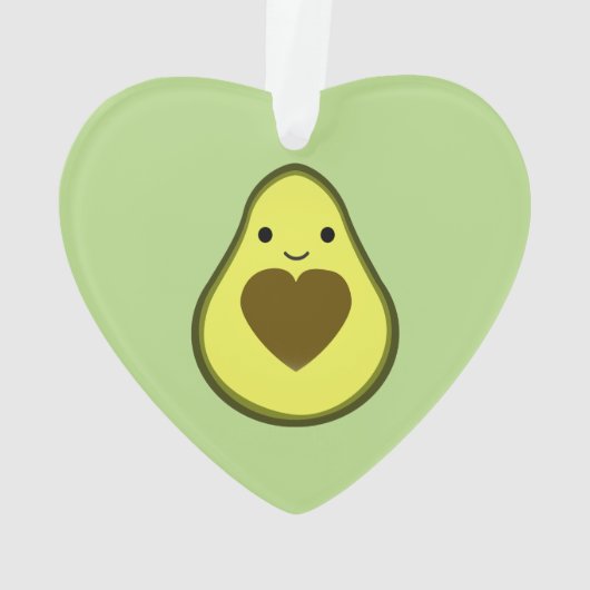 Avocado Liebe Niedlich Avocado mit Herzstück Pit Ornament (Rückseite)