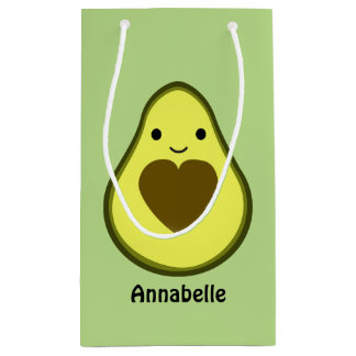 Avocado-Liebe-niedliche Avocado mit einer Herz Kleine Geschenktüte