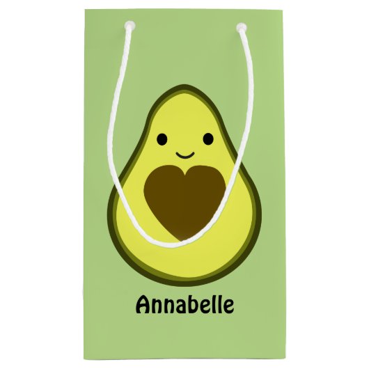 Avocado-Liebe-niedliche Avocado mit einer Herz Kleine Geschenktüte (Rückseite)