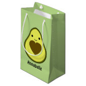 Avocado-Liebe-niedliche Avocado mit einer Herz Kleine Geschenktüte (Vorderseite Schrägansicht)