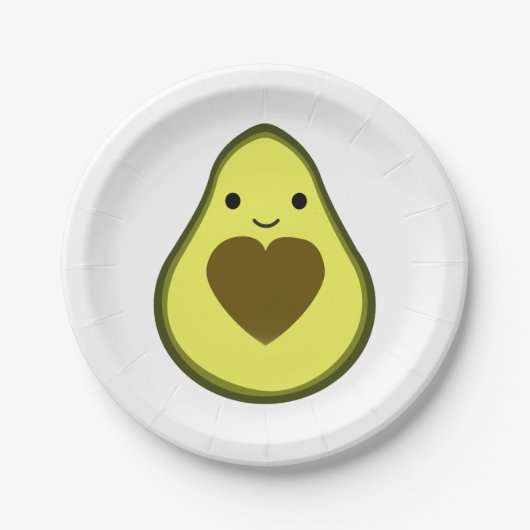 Avocado-Liebe-niedliche Avocado mit einer Herz Pappteller (Vorderseite)