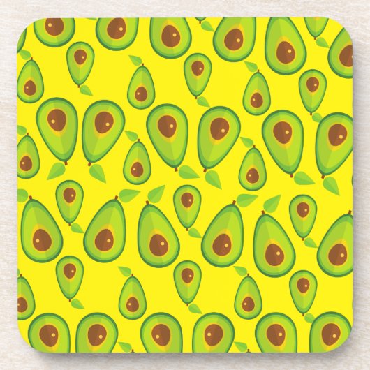 Avocado Liebe Pattern - Leckeres Avocado Lover Getränkeuntersetzer (Vorderseite)