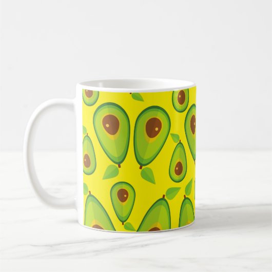 Avocado Liebe Pattern - Leckeres Avocado Lover Kaffeetasse (Links)