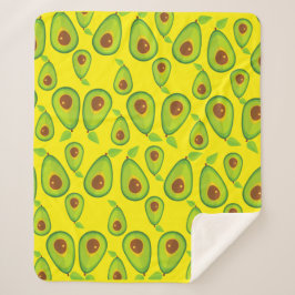 Avocado Liebe Pattern - Leckeres Avocado Lover Sherpadecke