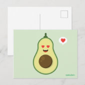 Avocado-Liebe Postkarte (Vorne/Hinten)