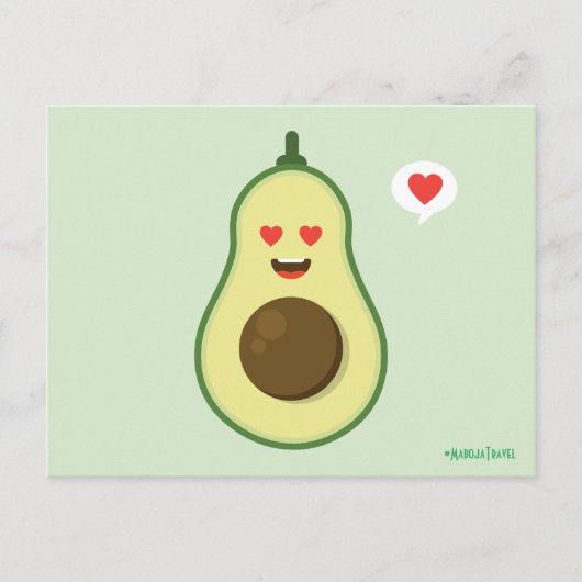 Avocado-Liebe Postkarte (Vorderseite)