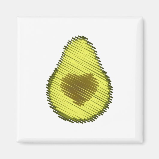 Avocado Liebe Scribble Magnet (Vorne)