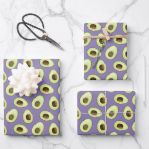 Avocado Lila Geschenkpapier Set
