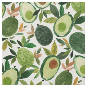 AVOCADO LOVER Botanisches Aquarellmuster Stoff