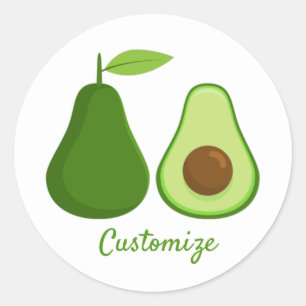 Avocado Lover Design Thunder_Cove Runder Aufkleber