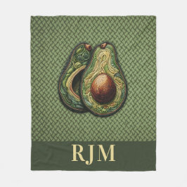 Avocado Lover Imitats Stickerei Fleecedecke