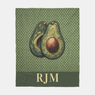 Avocado Lover Imitats Stickerei Fleecedecke