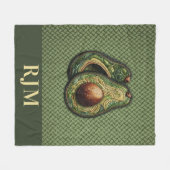 Avocado Lover Imitats Stickerei Fleecedecke (Vorderseite (Horizontal))