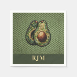 Avocado Lover Imitats Stickerei Serviette