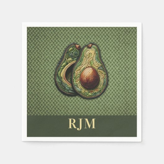 Avocado Lover Imitats Stickerei Serviette (Vorderseite)