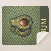 Avocado Lover Imitats Stickerei Sherpadecke (Vorderseite (Horizontal))