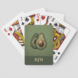 Avocado Lover Imitats Stickerei Spielkarten