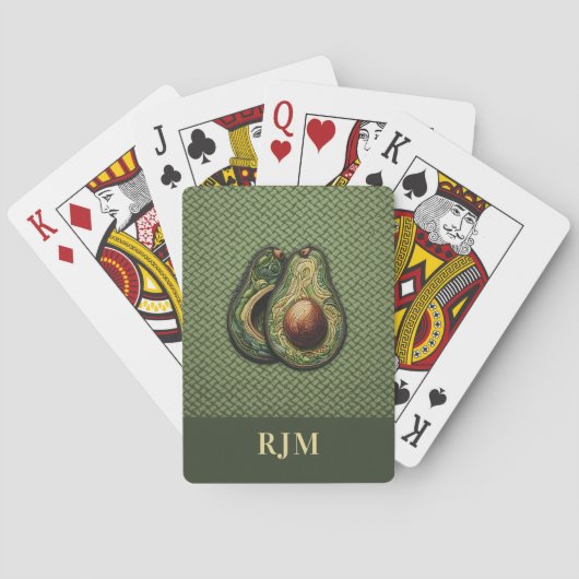 Avocado Lover Imitats Stickerei Spielkarten (Rückseite)