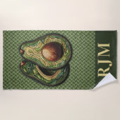 Avocado Lover Imitats Stickerei Strandtuch (Vorderseite)