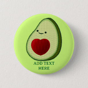 Avocado Lover Niedlich Cartoon Button