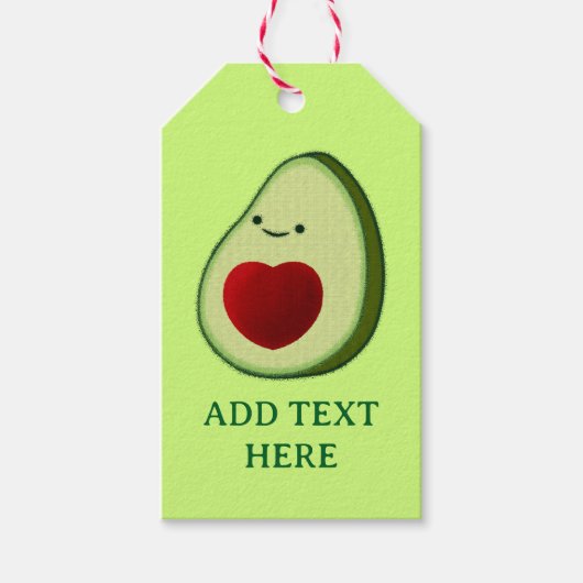 Avocado Lover Niedlich Cartoon Geschenkanhänger (Vorderseite)
