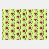Avocado Lover Niedlich Cartoon Geschenkpapier Set (Vorderseite 3)
