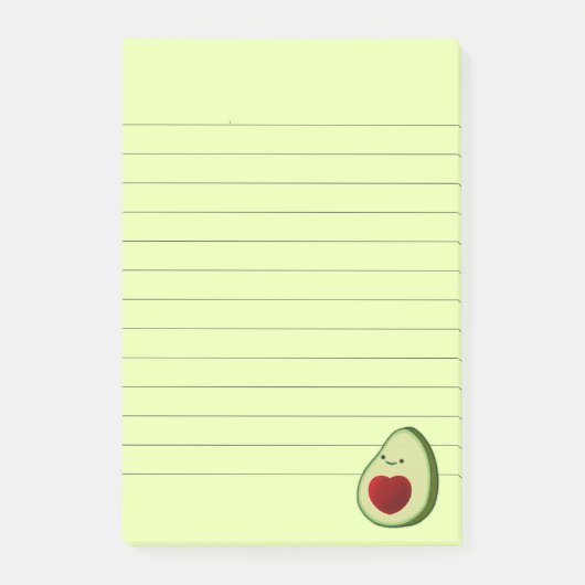 Avocado Lover Niedlich Cartoon Post-it Klebezettel (Vorderseite)