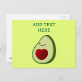 Avocado Lover Niedlich Cartoon Postkarte (Vorne/Hinten)