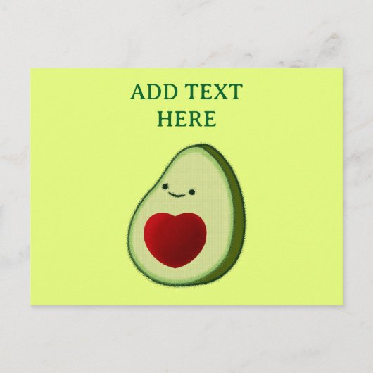 Avocado Lover Niedlich Cartoon Postkarte (Vorderseite)